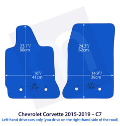 Dywaniki welurowe linia Exclusive do Chevrolet Corvette 2014-2019 – C7 – Beżowe