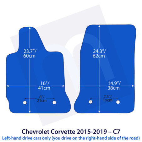 Dywaniki welurowe linia Exclusive do Chevrolet Corvette 2014-2019 – C7 – Beżowe
