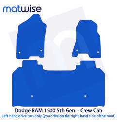 Dywaniki welurowe linia Exclusive do Dodge RAM 1500 Długi 2019-2026 – Czarne