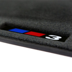 Dywaniki welurowe do BMW Serii 3 - 1975-1984 - E21 - Czarne 3 Logo