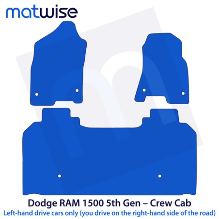 Dywaniki welurowe linia Exclusive do Dodge RAM 1500 Długi rozstaw 2019-2026 – Czarne Exclusive