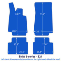 Dywaniki welurowe do BMW Serii 3 - 1975-1984 - E21 - Czarne