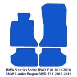 Dywaniki welurowe do BMW Serii 5 RWD 2009-2017 - F10, F11 - Czarne