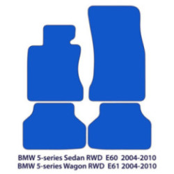 Dywaniki welurowe do BMW Serii 5 RWD 2001-2010 - E60, E61 - Czarne