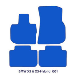 Dywaniki welurowe do BMW X3 & X3-Hybrid 2017-2024 - G01, F97 - X Logo