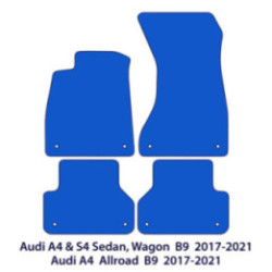 Dywaniki welurowe do Audi A4 & S4 - 2015-2024 - B9 - Srebrne Przeszycia