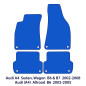 Dywaniki welurowe linia Exclusive do Audi A4 & S4 - 2000-2008 - Sedan, Avant B6 & B7 - Czerwone Przeszycia