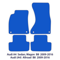 Dywaniki welurowe do Audi A4 & S4 - 2007-2016 - B8 - Srebrne Przeszycia
