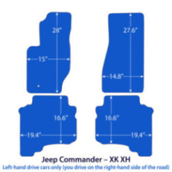 Dywaniki welurowe do Jeep Commander 2005-2010 - XK XH - Czarne
