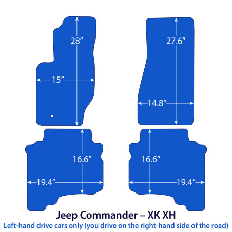 Dywaniki welurowe linia Exclusive do Jeep Commander 2005-2010 - XK / XH - Czarne