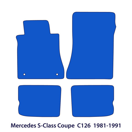 Dywaniki welurowe linia Exclusive do Mercedes S-Class Coupé 1981-1991 - C126 - Czarne