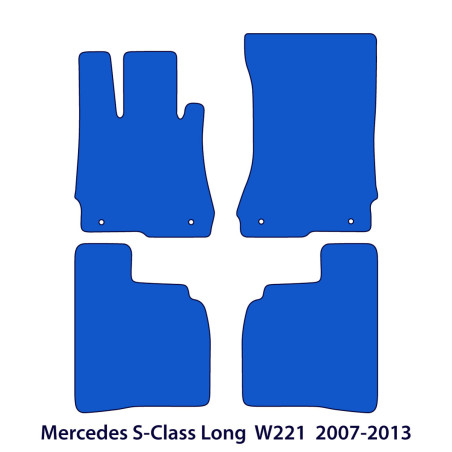 Dywaniki welurowe linia Exclusive do Mercedes S-Class Długi rozstaw osi - 2005-2013 - W221 - Czarne