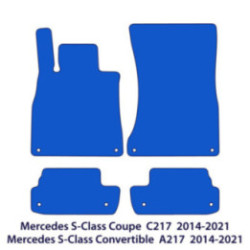 Dywaniki welurowe do Mercedes S-Class Coupe & Kabriolet 2014-2021 - C217 & A217 - Czarne