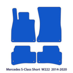 Dywaniki welurowe do Mercedes S-Class wersja standard/krótka 2013-2020 - W222 -Czarne