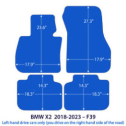 Dywaniki welurowe do BMW X2 - 2017-2023 - F39 - Czarne