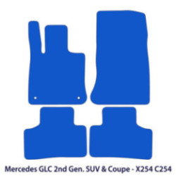 Dywaniki welurowe do Mercedes GLC SUV 2022-2026 Coupe 2022-2026 - X254 C254 - Czarne
