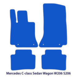 Dywaniki welurowe do Mercedes C-Class 2021-2025 - W206 & S206 - Czarne