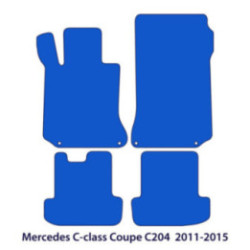 Dywaniki welurowe do Mercedes C-Class 2011-2015 - Coupe C204 - Czarne