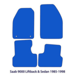 Dywaniki welurowe do Saab 9000 - 1984-1998 - Liftback, Sedan - Czarne