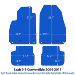 Dywaniki welurowe do Saab 9-3 Kabriolet 2003-2015 - Czarne