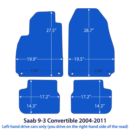 Dywaniki welurowe linia Exclusive do Saab 9-3 - II gen - Kabriolet - 2003-2011 - Czarne