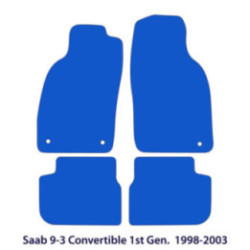 Dywaniki welurowe do Saab 9-3 Kabriolet 1998-2003 - Czarne