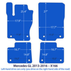 Dywaniki welurowe do Mercedes GL 2012-2015 - X166 - Czarne