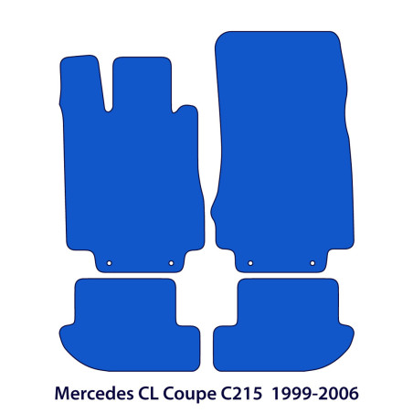 Dywaniki welurowe linia Exclusive do Mercedes CL 1999-2006 - Coupe C215 - Czarne