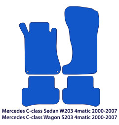 Dywaniki welurowe linia Exclusive do Mercedes C-Class 2000-2007 - 4matic W203 & S203 - Czarne