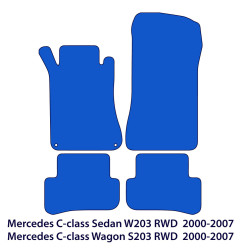 Dywaniki welurowe linia Exclusive do Mercedes C-Class 2000-2007 - RWD W203 & S203 - Czarne