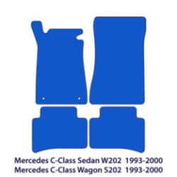 Dywaniki welurowe do Mercedes C-Class 1993-2001 - W202 & S202 - Czarne