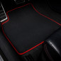 Dywaniki welurowe linia Exclusive do Mitsubishi Lancer Evolution 8 & 9 - 2003-2006 - Czerwone obszycie