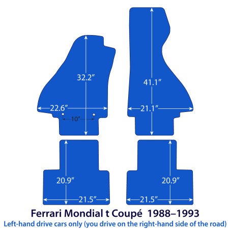Dywaniki welurowe linia Exclusive do Ferrari Mondial t Coupé 1988-1993 - Czarne