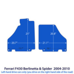 Dywaniki welurowe do Ferrari F430 Berlinetta & Spider 2005-2009 - Czarne