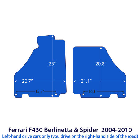 Dywaniki welurowe linia Exclusive do Ferrari F430 Berlinetta & Spider 2005-2009 - Czarne