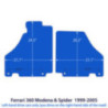 Dywaniki welurowe linia Exclusive do Ferrari 360 Modena & Spider 1999-2005 - Czarne