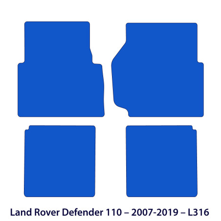 Dywaniki welurowe linia Exclusive do Land Rover Defender 110 - 2007-2020 - L316 - Czarne