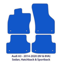 Dywaniki welurowe do Audi A3 & S3 2012-2020 - e-tron, 8V, 8VA - Beżowe