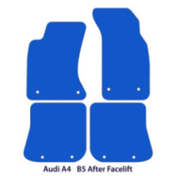 Dywaniki welurowe do Audi A4 1999-2002 - Sedan & Wagon B5 - Czerwone przeszycia