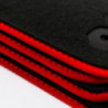 Dywaniki welurowe do Audi A3 Kabriolet 2013-2020 - 8V7 - Czerwone obszycie