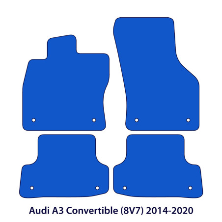 Dywaniki welurowe linia Exclusive do Audi A3 Kabriolet 2013-2020 - 8V7 - Czerwone obszycie