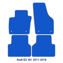 Dywaniki welurowe do Audi Q3 2011-2018 - 8U - Srebrne przeszycia