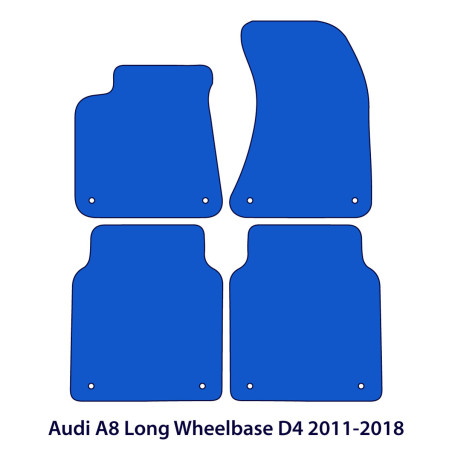 Dywaniki welurowe linia Exclusive do Audi A8/S8 Długi rozstaw osi 2010-2017 - D4 - Czarne Exclusive