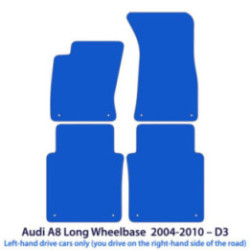Dywaniki welurowe do Audi A8/S8 Długi rozstaw osi 2002-2010 - D3 - Czarne