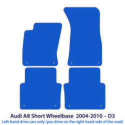 Dywaniki welurowe do Audi A8/S8 - Krótki rozstaw osi - 2002-2010 - D3 - Czarne