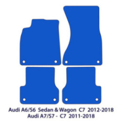 Dywaniki welurowe do Audi A6/S6 2010-2018 & A7/S7/RS7 - C7 - Czarne