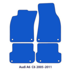 Dywaniki welurowe do Audi A6 & S6 2004-2011 - C6 - Srebrne przeszycia