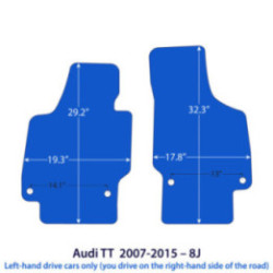 Dywaniki welurowe do Audi TT / TTS / TT RS 2006-2015 - 8J - Czarne Sport