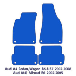 Dywaniki welurowe do Audi A4 & S4 2000-2008 - Sedan, Kombi B6 & B7 - Czarne Sport