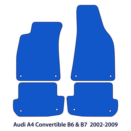 Dywaniki welurowe linia Exclusive do Audi A4 & S4 Kabriolet 2000-2008 - B6 & B7 - Czarne Sport